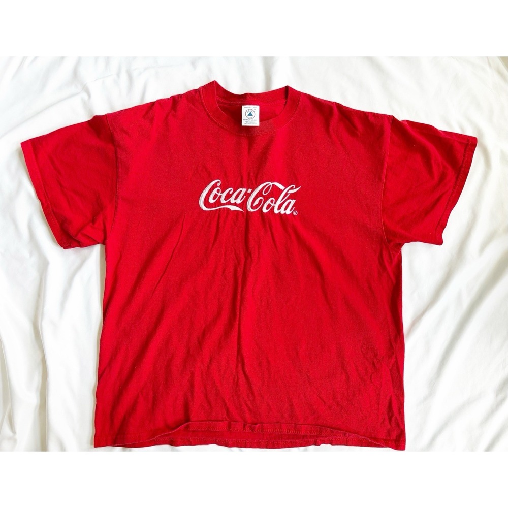 VTG Coca-Cola Men Sz XL T Shirt Red Made in USA Pro Delta Embroidered